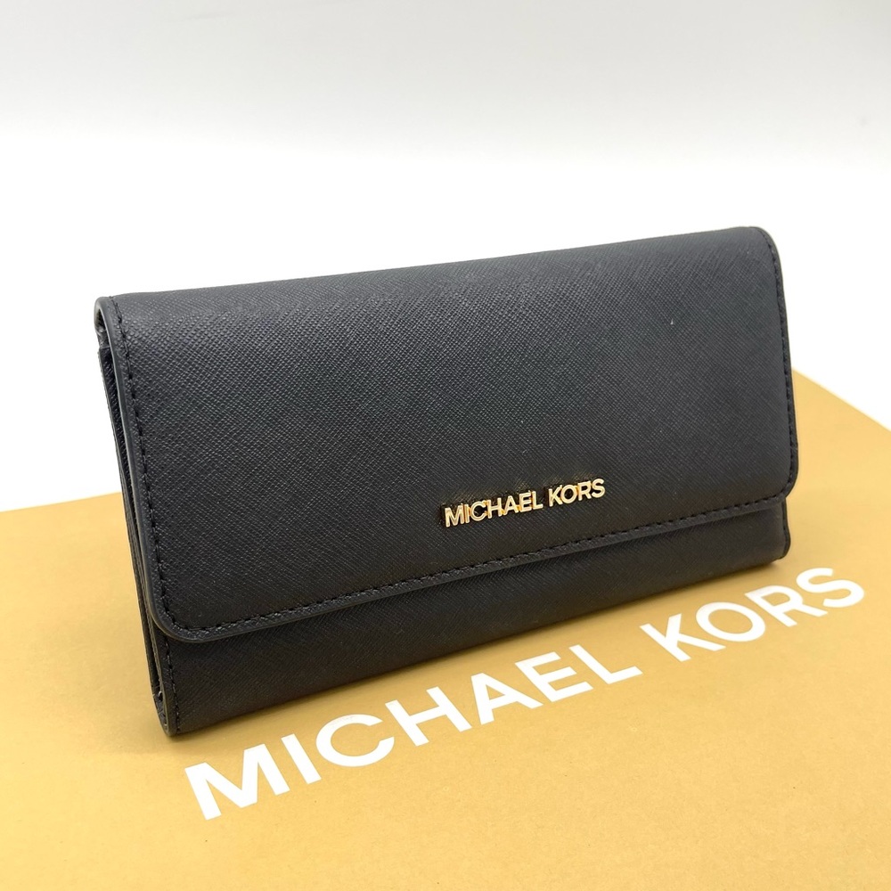 Michael Kors Large Trifold Wallet Black